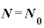 \bm{N}=\bm{N}_{\bm{0}}