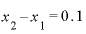 x_{2}-x_{1}=0.1