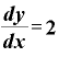 \displaystyle \frac{\bm{d}\bm{y}}{\bm{d}\bm{x}}=\bm{2}